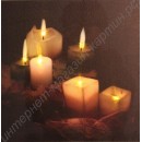 Картина с LED подсветкой: свечи во мраке